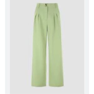 Cider lime green high waisted wide leg pants